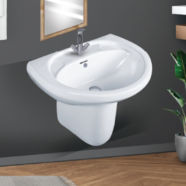 Wash Basin With Half Pedestal-3